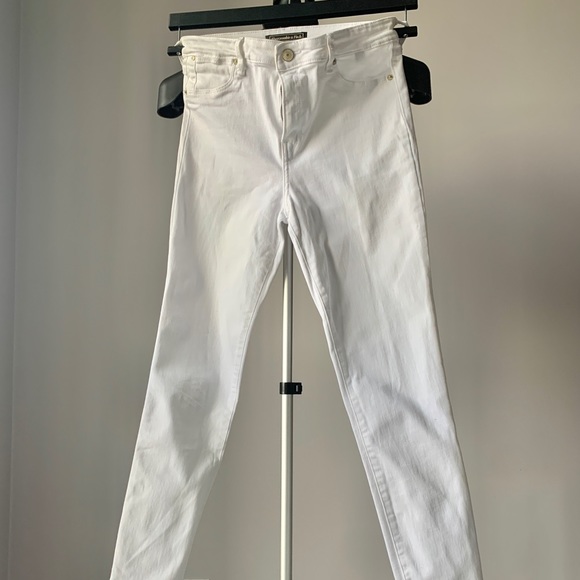 Abercrombie white high rise / high waisted skinny jeans 2 - Picture 2 of 5